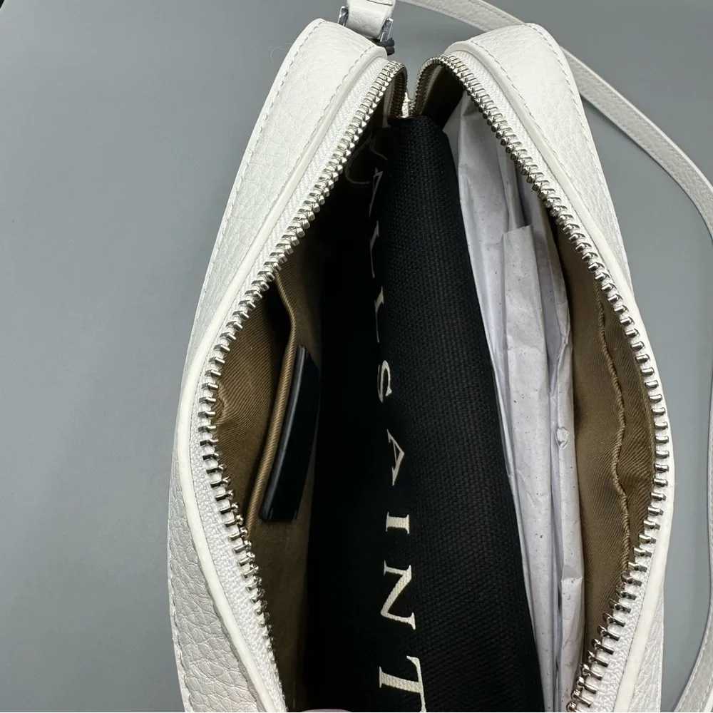 AllSaints Leather White Camera Crossbody Bag